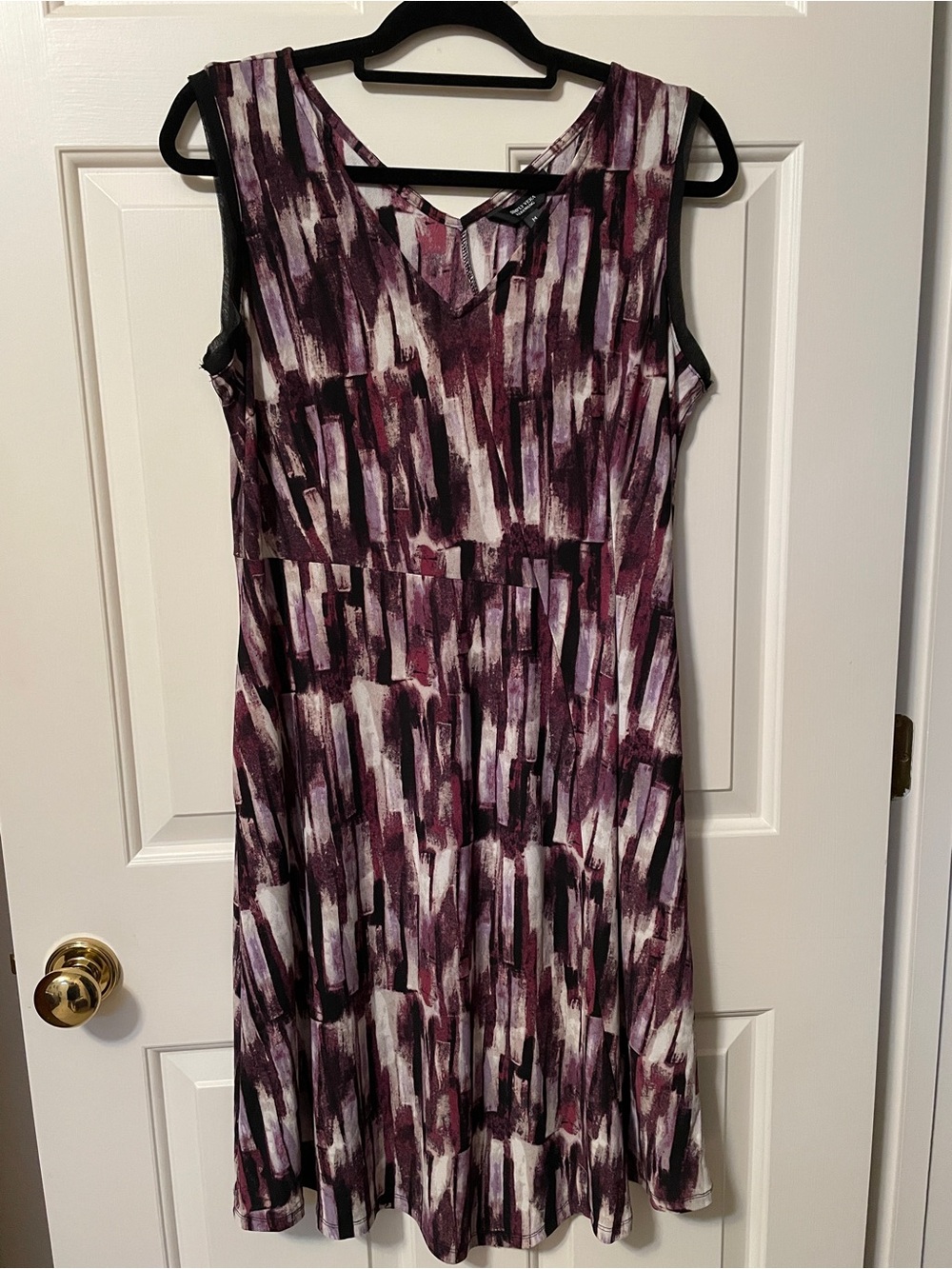 Simply Vera Wang Sleeveless Purple Brushstroke Print Dress